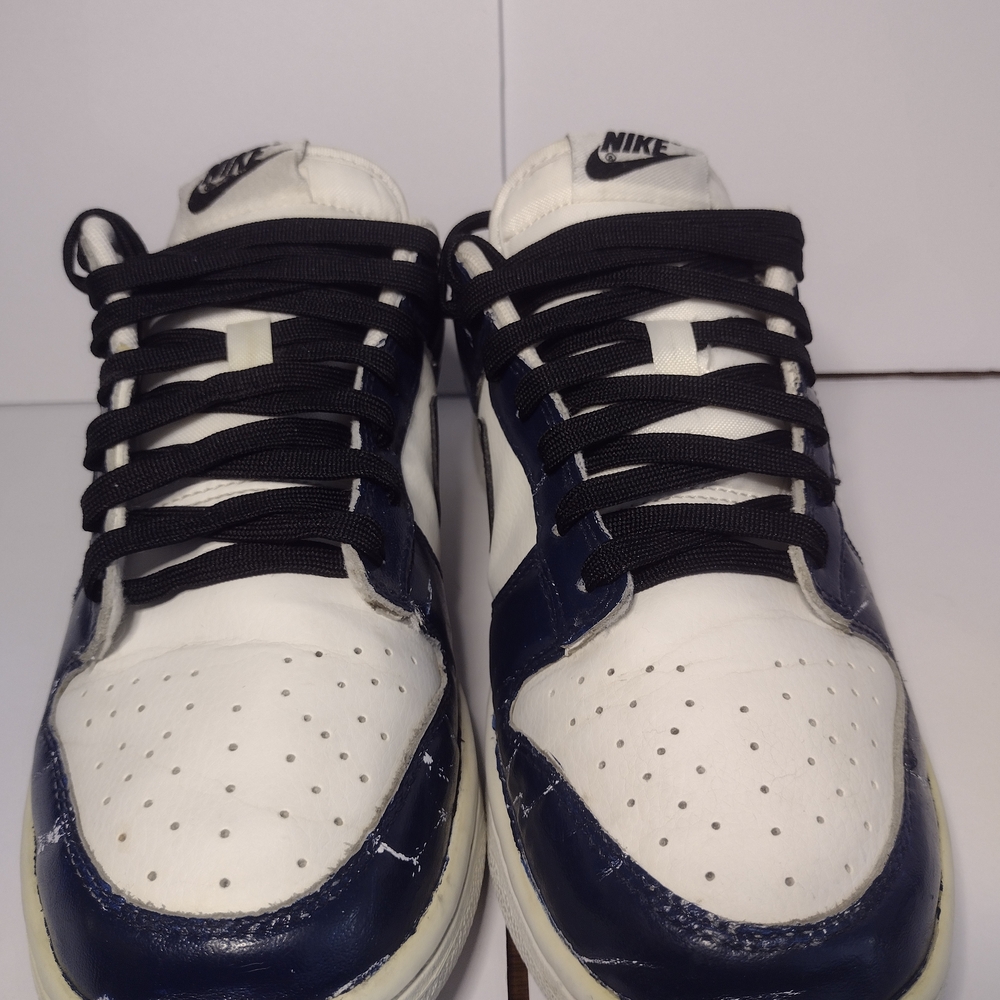 Nike Dunk Low Retro White/Blue Black Size  7.5 - Picture 12 of 13
